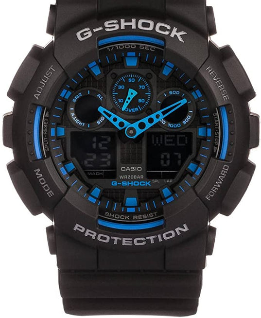 CASIO G-Shock Men's Watch in Resin with Anti Slip Over Sized Buttons #GA-100-1A2ER