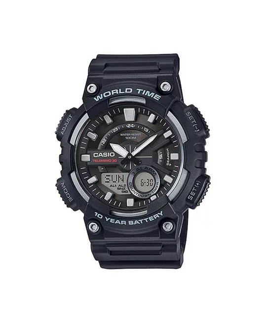 CASIO Men's Analog and Digital Quartz Black Watch #AEQ-110W-1AVDF