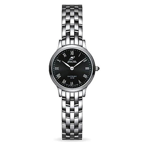 Enicar Black & Silver Automatic Watch 262/30/280aB