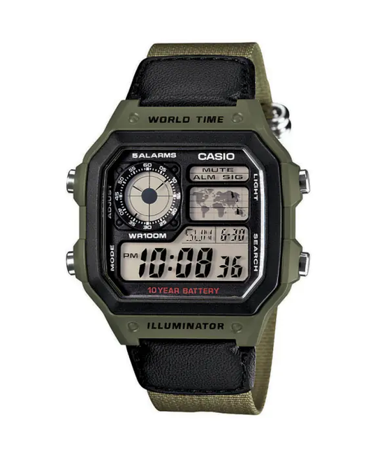 CASIO Classic Green Watch #AE-1200WHB-3BVDF