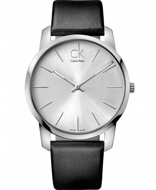 NEW Calvin Klein City Leather Mens Watches - Black K2G211C6