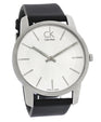 NEW Calvin Klein City Leather Mens Watches - Black K2G211C6