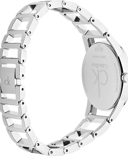 NEW Calvin Klein Stately Steel Ladies Watches - Silver K3G23126