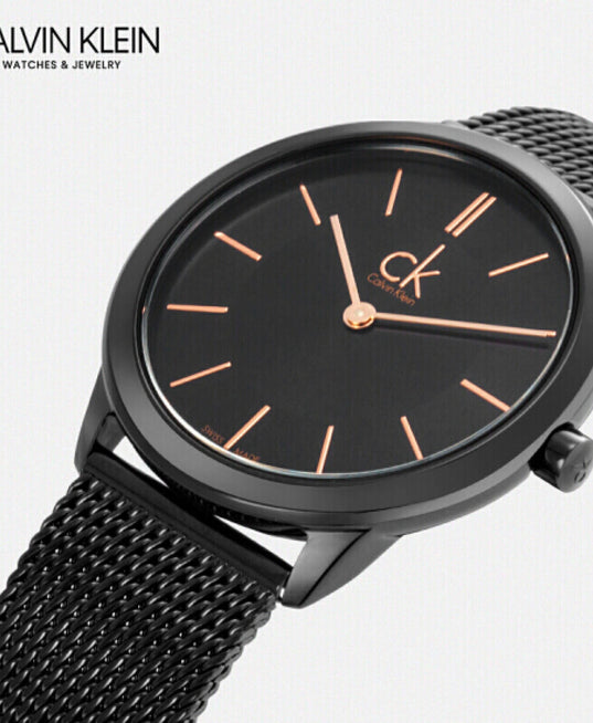 NEW Calvin Klein Minimal PVD Unisex Watches - Black K3M22421