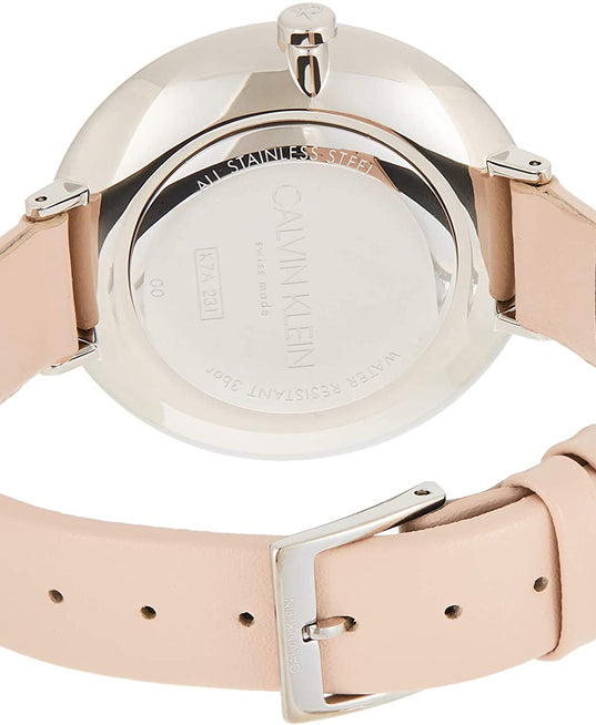 NEW Calvin Klein Rise Leather Ladies Watches - Pink K7A231XH