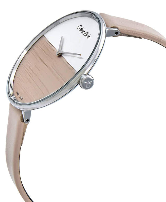 NEW Calvin Klein Rise Leather Ladies Watches - Pink K7A231XH