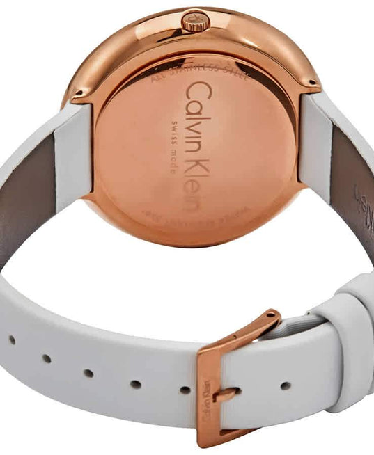 NEW Calvin Klein Chic Leather Ladies Watches - White K7N236K2