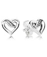 Pandora Ribbon Open Heart Stud Earrings 290736CZ