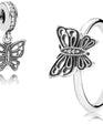 Pandora Vintage butterfly pendant charm #791255CZ