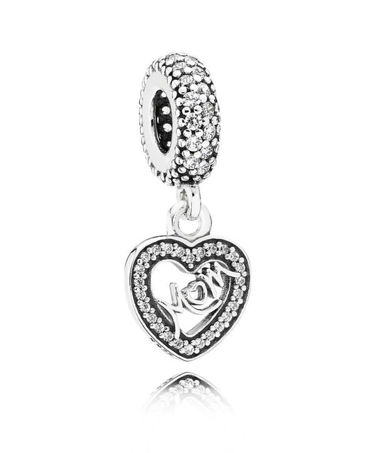 Pandora Mum silver dangle with cubic zirconia #791521CZ