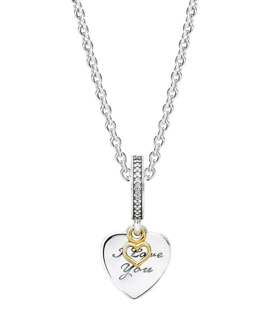 Pandora I Love You Forever Heart Dangle Charm #792042CZ