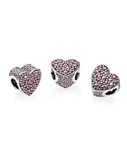 Pandora Pink Dazzling Heart Charm #792069PCZ
