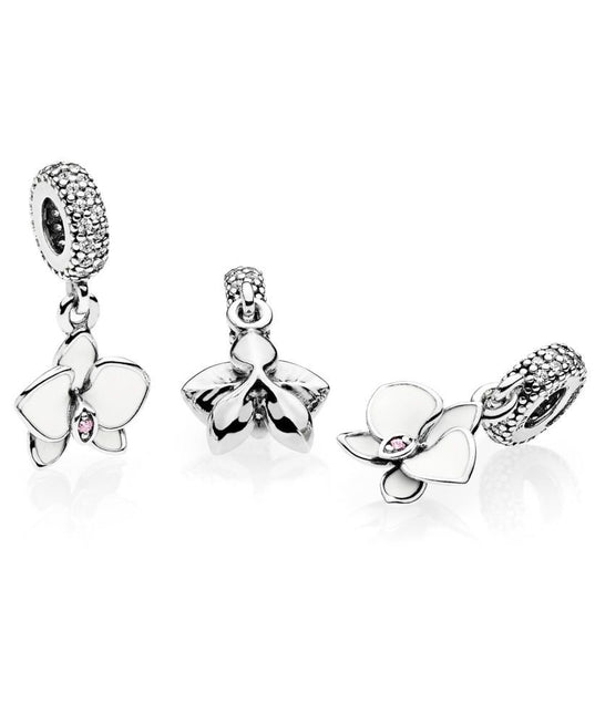 Pandora White Orchid Charm #792074EN12