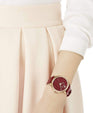 SWAROVSKI crystalline hours 2000 crystal red leather watch #5295380