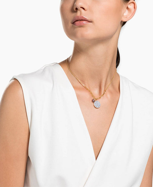 SWAROVSKI Lisabel Coin Necklace - Red & Gold-tone plated #5498808
