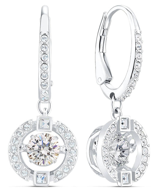 SWAROVSKI Sparkling Dance Round Earrings - White #5504652