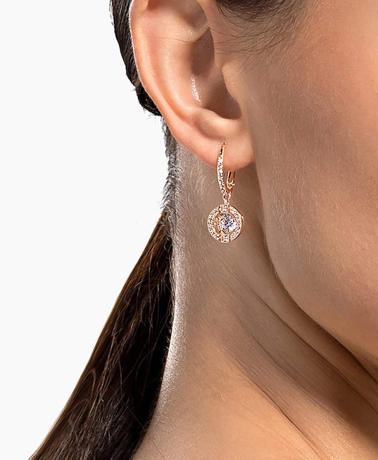 SWAROVSKI Sparkling Dance Round Earrings - Rose Gold #5504653