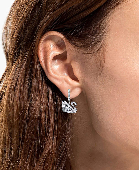 SWAROVSKI Dancing Swan Earrings - White #5514420