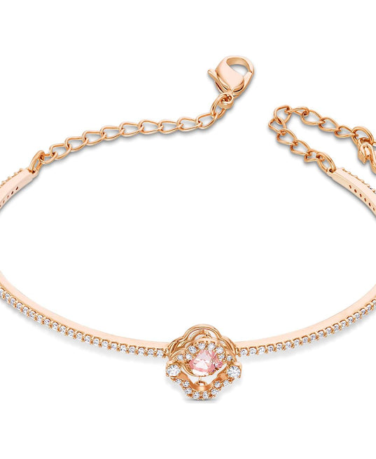 SWAROVSKI Sparkling Dance Clover bangle - Pink & Rose gold-tone plated #5516476