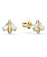SWAROVSKI Eternal Flower earrings Bee - White & Gold-tone plated #5518143