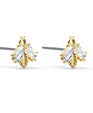 SWAROVSKI Eternal Flower earrings Bee - White & Gold-tone plated #5518143
