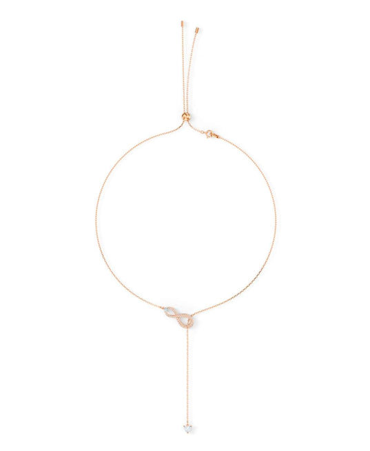 SWAROVSKI Infinity Y necklace - White & Rose Gold Plated #5521346