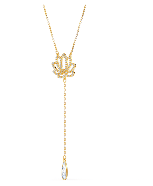 SWAROVSKI Symbolic Lotus Necklace - White & Gold-tone Plated #5521346