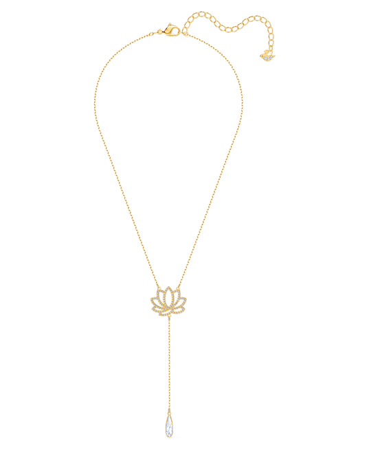 SWAROVSKI Symbolic Lotus Necklace - White & Gold-tone Plated #5521346