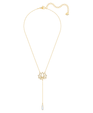 SWAROVSKI Symbolic Lotus Necklace - White & Gold-tone Plated #5521346