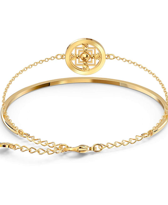 SWAROVSKI Symbolic Mandala Bangle - Green & Gold-tone plated #5521493