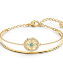 Swarovski Symbolic Mandala Bangle: Gold-Tone & Green – Style #5521493
