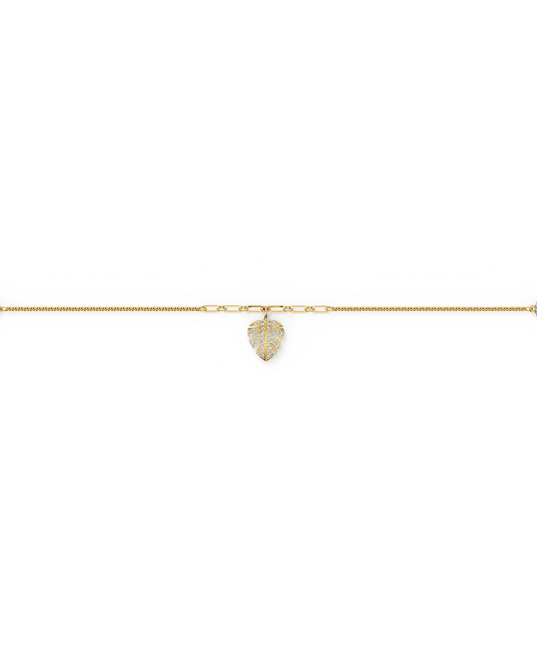 SWAROVSKI Remix Gold Tone Plated White Crystal Palm Leaf Bracelet - M size #5528850