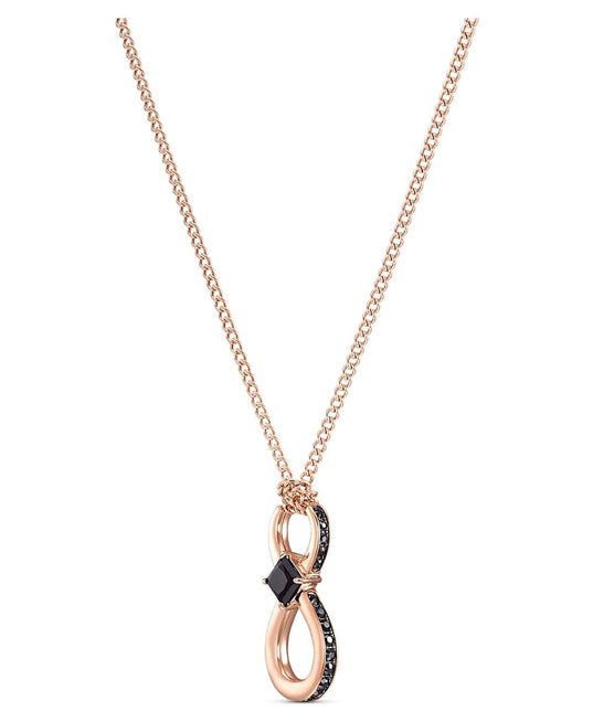 SWAROVSKI Infinity Pendant - Black & Rose Gold Tone Plated #5533722