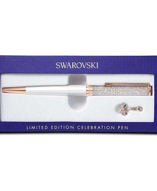 SWAROVSKI Crystalline Celebration 2021 Bow ballpoint pen - White & Rose gold-tone plated #5553339