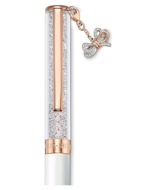 SWAROVSKI Crystalline Celebration 2021 Bow ballpoint pen - White & Rose gold-tone plated #5553339