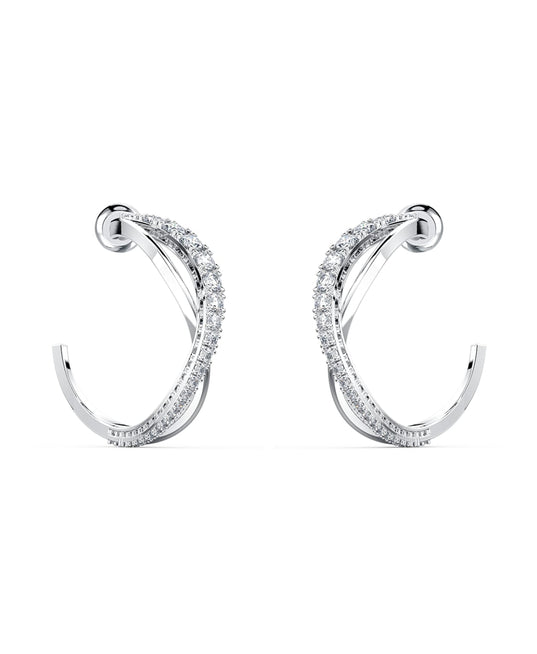 SWAROVSKI Twist Hoop Earrings - White #5563908