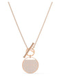 SWAROVSKI Ginger T Bar Necklace - White & Rose Gold Tone Plated #5567529