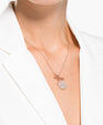 SWAROVSKI Ginger T Bar Necklace - White & Rose Gold Tone Plated #5567529