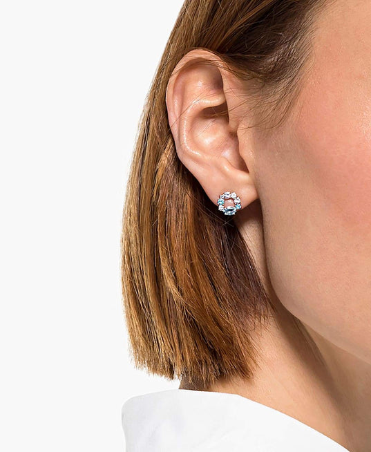 SWAROVSKI Attract Circular stud earrings - Blue #5570943