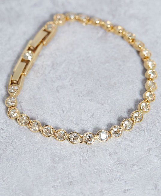 SWAROVSKI Tennis Gold & Clear Crystal Bracelet #992889