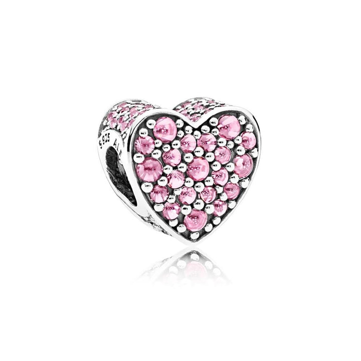 Pandora Pink Dazzling Heart Charm 792069PCZ - View 1