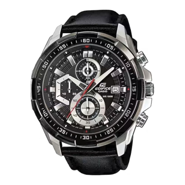 Casio Edifice EFR-539L-1AVUDF Chronograph Watch - Black Leather - View 1
