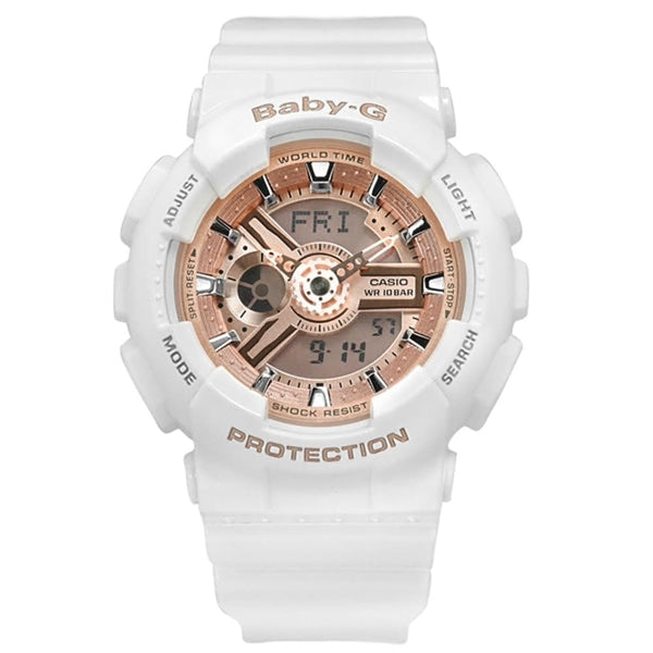 Casio Baby-G BA-110-7A1DR White & Pink Analog-Digital Watch - View 1