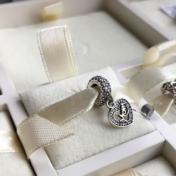Pandora Mum Dangle Charm, Silver & CZ #791521CZ - View 3