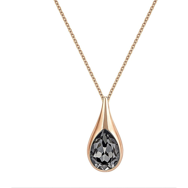 Swarovski Drop Rose Gold & Black Crystal Pendant 5158849 - View 2