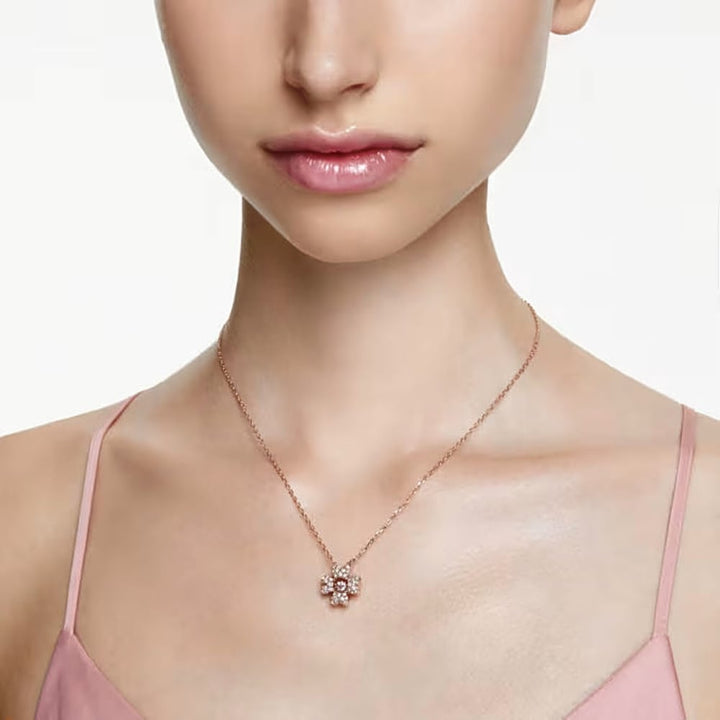 Swarovski Idyllia Clover Pendant, 5674211, Rose Gold-Tone - View 5