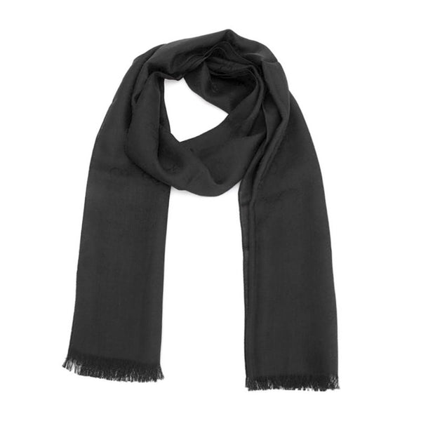 Gucci Black Wool-Silk Scarf 165904-3G646-1000 - View 1