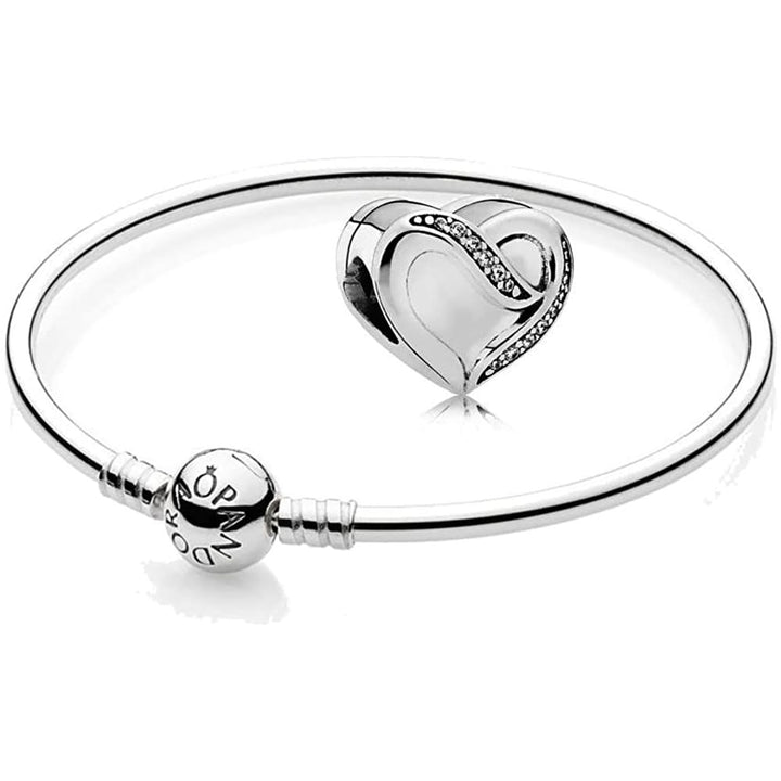 Pandora Heart Charm 791816CZ - Sterling Silver & Cubic Zirconia - View 3