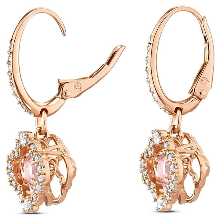 Swarovski Sparkling Dance Clover Drop Earrings, Pink - View 3
