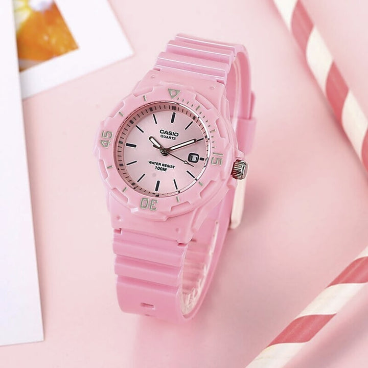 Casio POP LRW-200H-4E4VDF Pink Resin Dive Watch - View 2